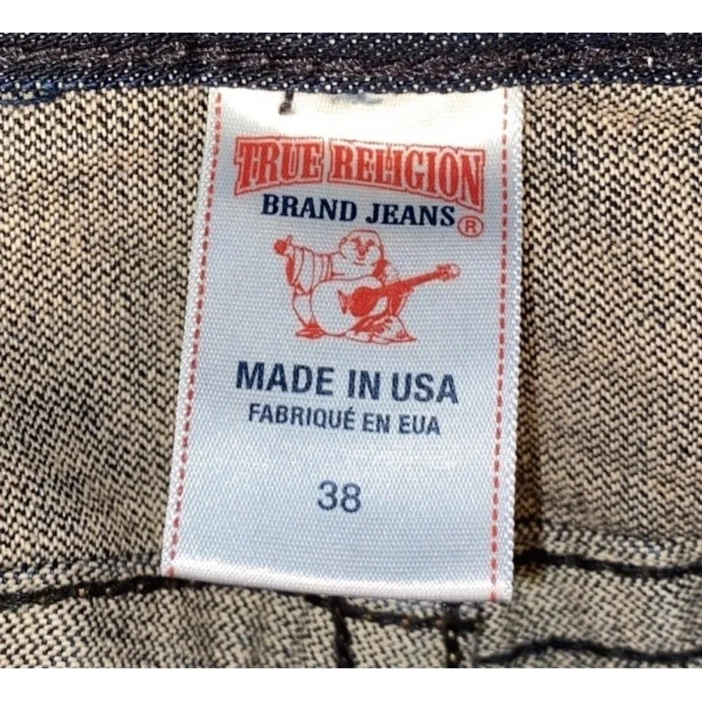 Men's True Religion Ricky Pyramid‎ Studded Straight Blue Jeans  38